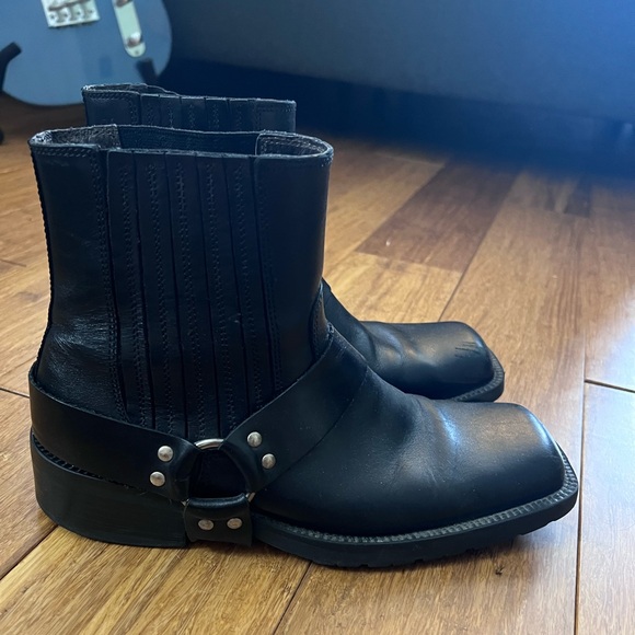 Kenneth Cole Motorcycle Square Toe boots biker boots - Picture 1 of 4